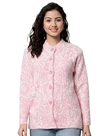 eWools Women's Wool Round Neck Cardigan