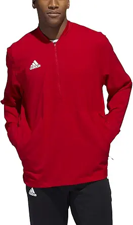 adidas Long Sleeve 1/4 Zip Top - Men's Casual S Team Power Red/White