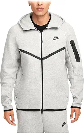 Nike Tech Men's Full-Zip Windrunner Hoodie (HV0949-063, Dark Grey Heather/Black) Size Medium Tall